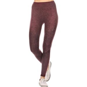 YELETE Women's Moto High Waist Ankle Workout Yoga Leggings Pants Tights S/M